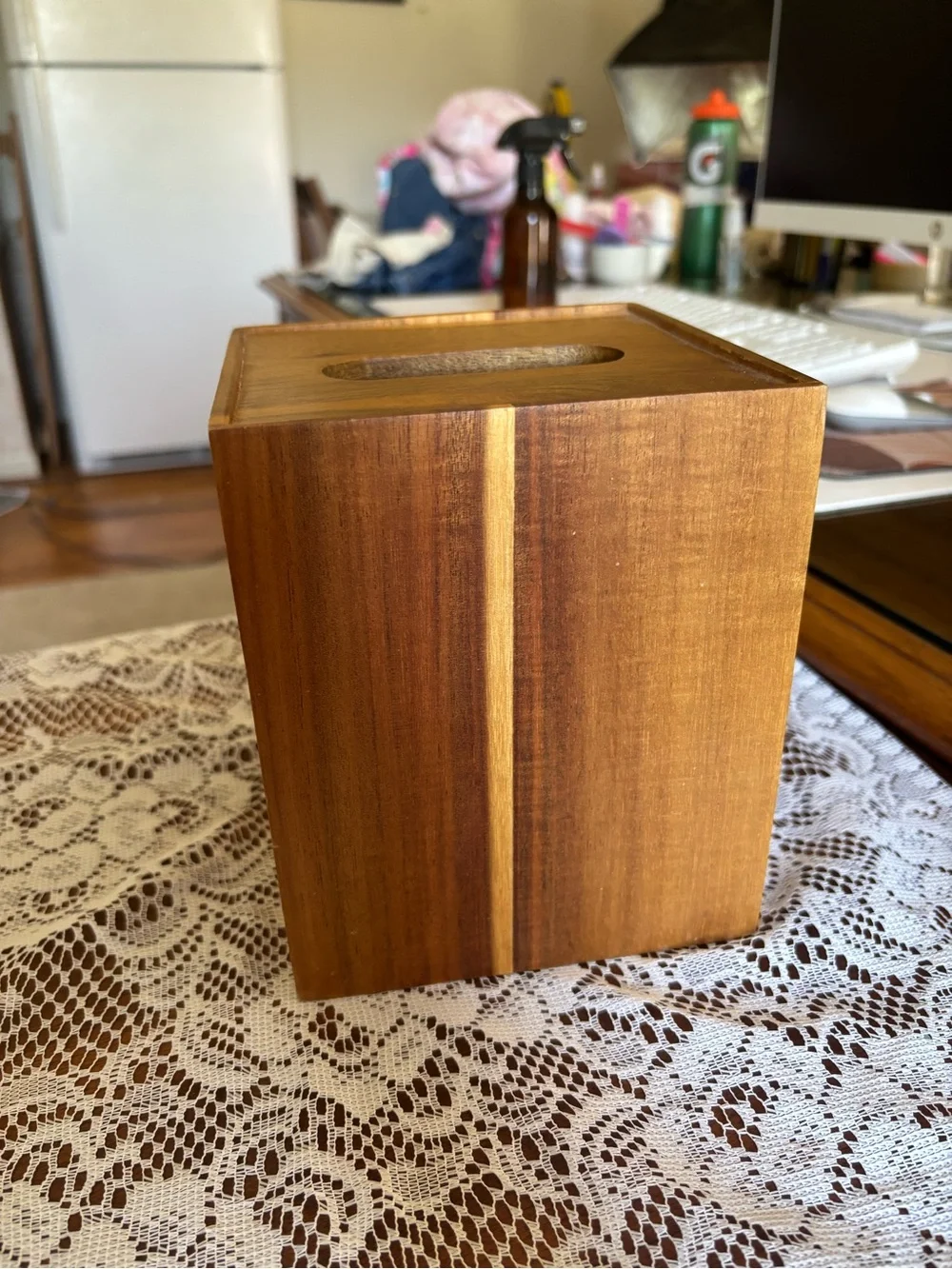 Hearth and hand magnolia Wooden Cube Tissue Box Cover - Natural Brown